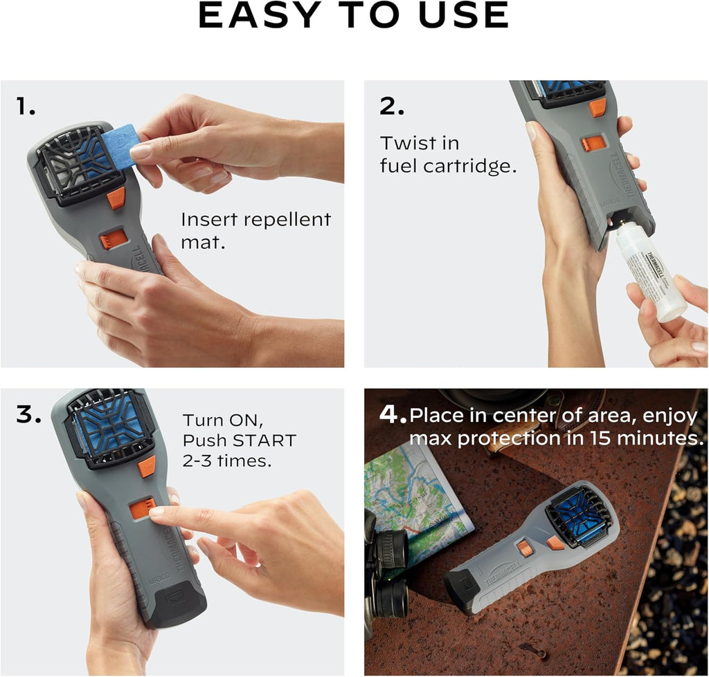 Thermacell Mosquito Portable Repeller; Includes 12-Hour Refill; 15 Foot Zone of Protection; Highly Effective Mosquito Repellent; Deet Free Bug Spray Alternative; Scent Free