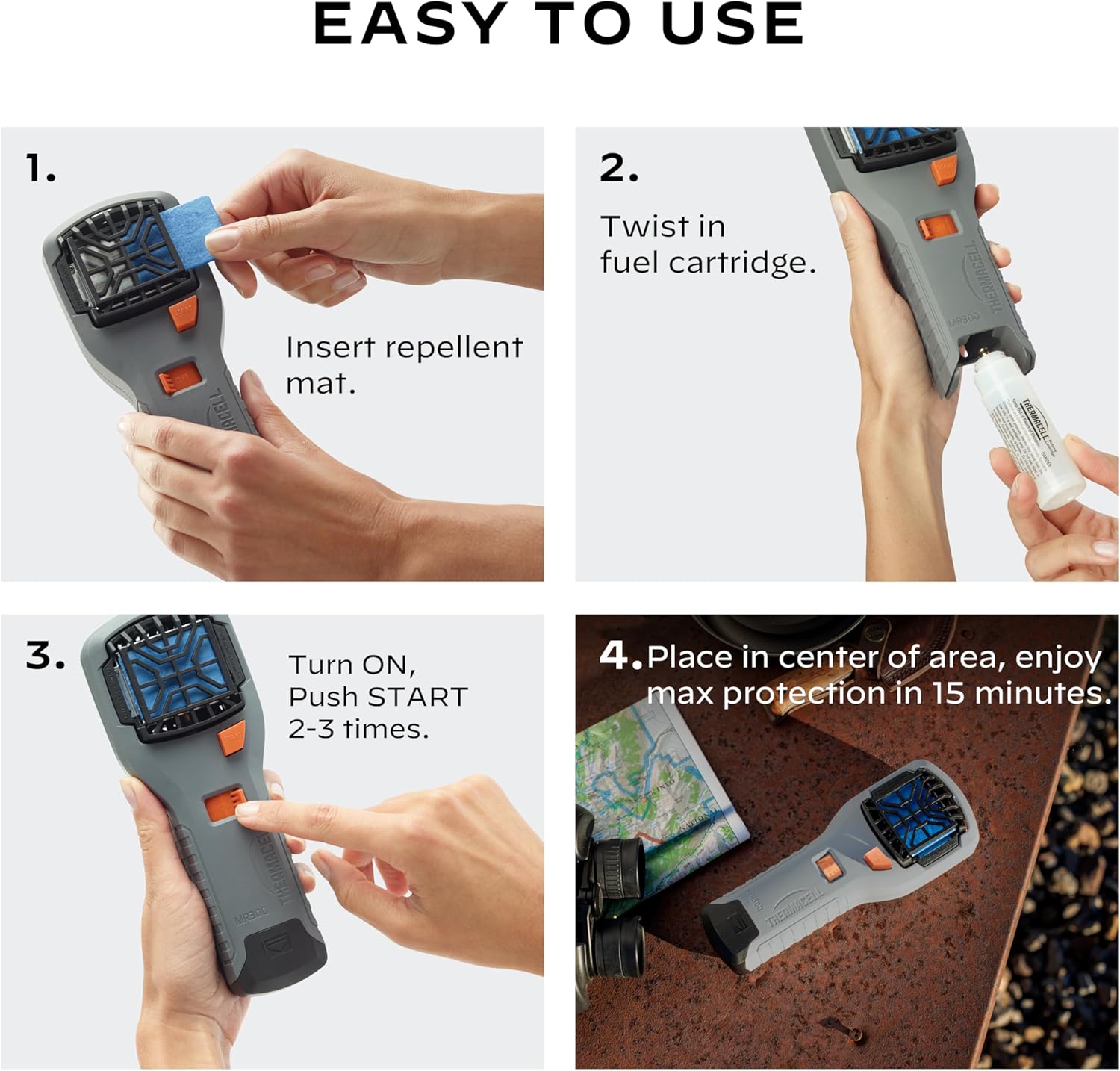 Thermacell Mosquito Portable Repeller; Includes 12-Hour Refill; 15 Foot Zone of Protection; Highly Effective Mosquito Repellent; Deet Free Bug Spray Alternative; Scent Free