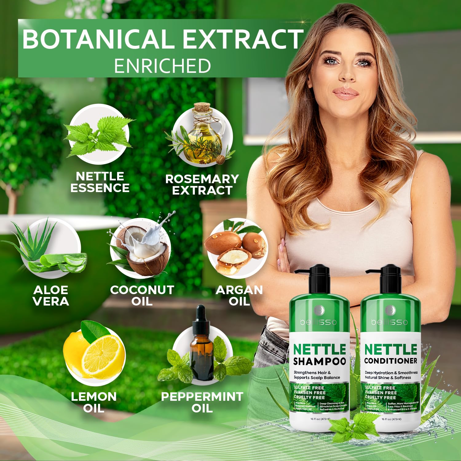 Biotin Shampoo and Conditioner Set - Sulfate and Paraben Free Treatment for Men and Women - Hair Thickening Volumizing Products to Help Boost Thinning Hair with Added Keratin