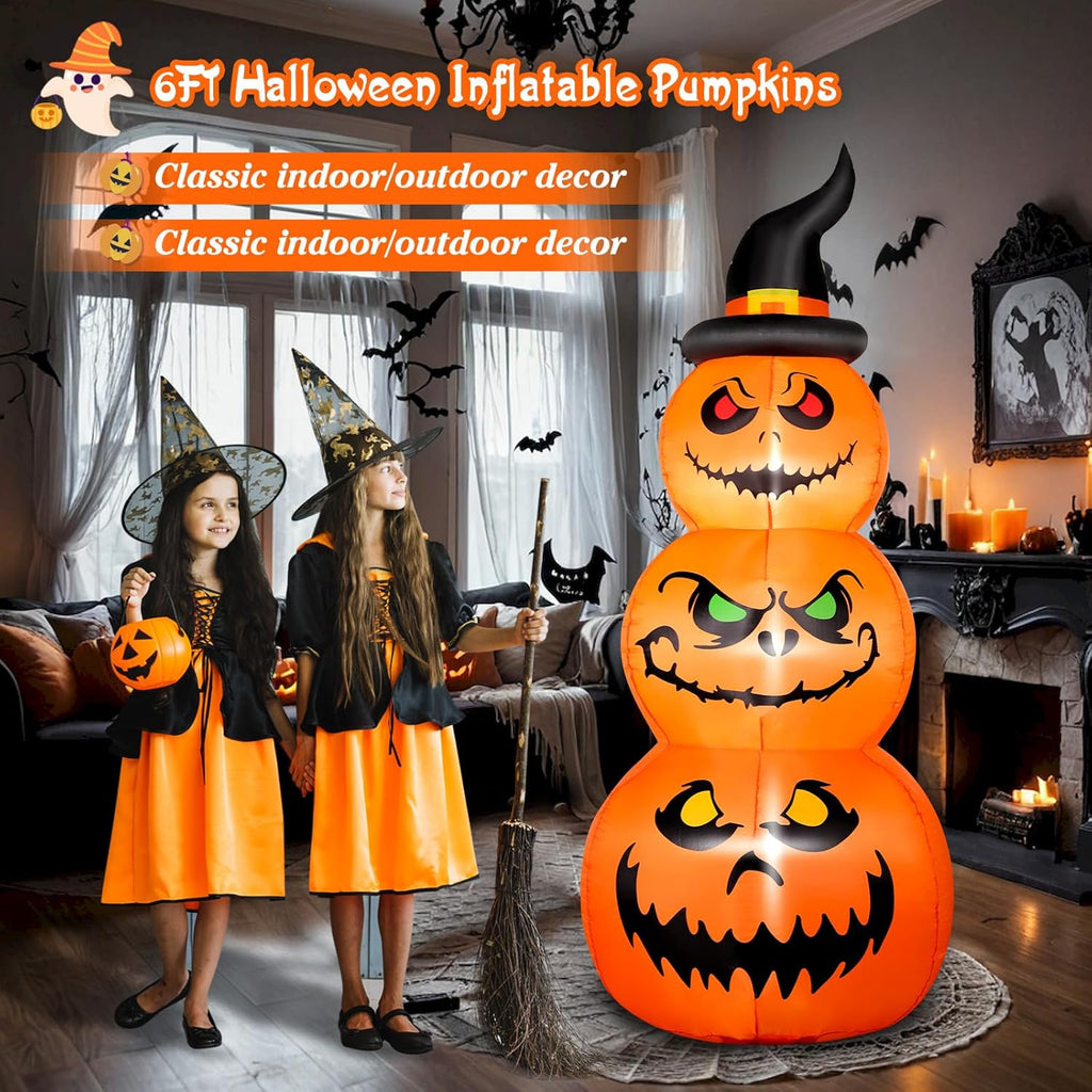 8FT Halloween Inflatables Spider Outdoor Decorations for Yard, Giant Blow up Green Spider with Rotating Fire Flame Light, Large Spooky Spider Props for Halloween Party Garden Lawn House Holiday Decor