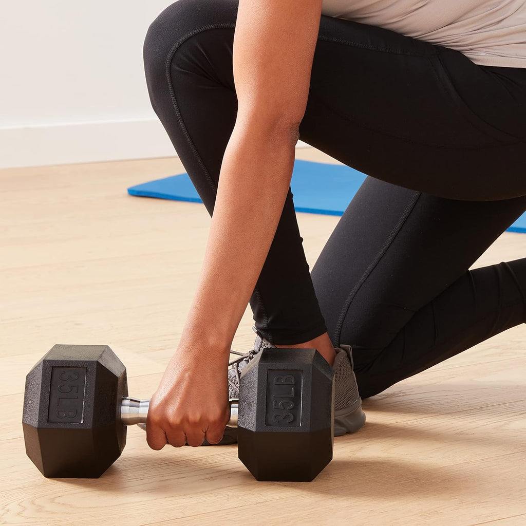 Basics Rubber Hex Dumbbell Hand Weight