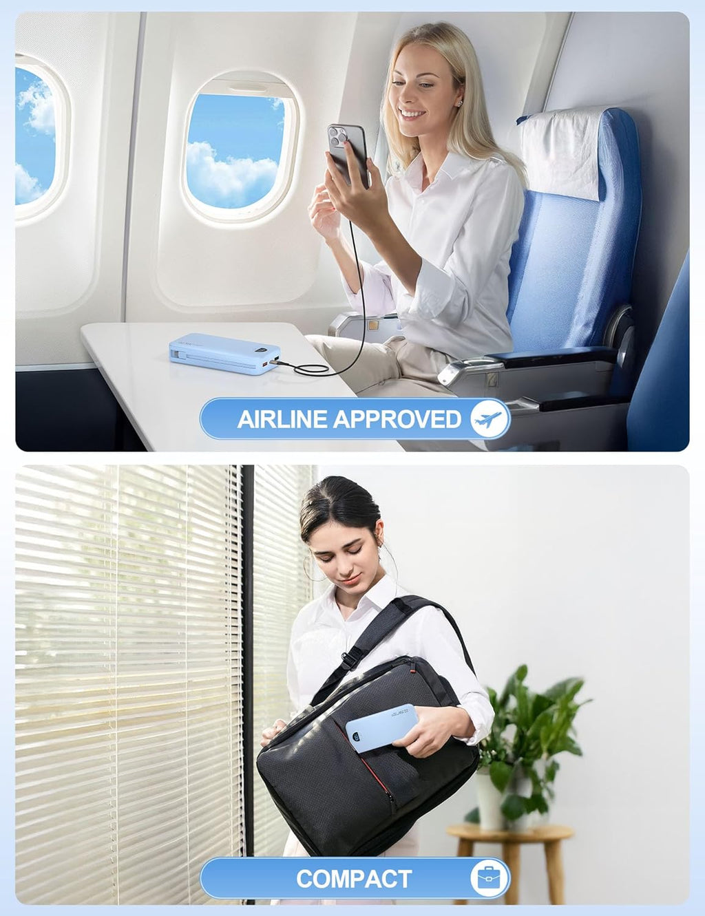 Portable Charger Power Bank, 12000mAh 22.5W USB C Fast Charging with Built-in Cables and Wall Plug, Travel Essential Battery Pack with LED Display for iPhone, iPad, Samsung Pink