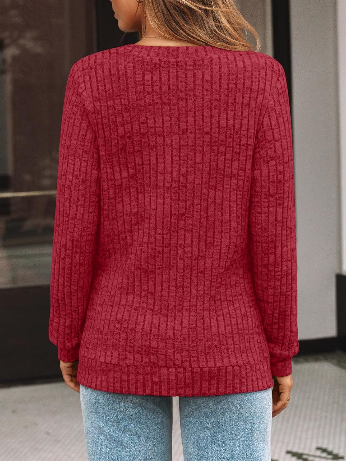 AUTOMET Womens V Neck Long Sleeve Shirt Fall Fashion Tops Tunic Dressy Casual Sweater Clothes Cute Trendy Work Outfits 2025