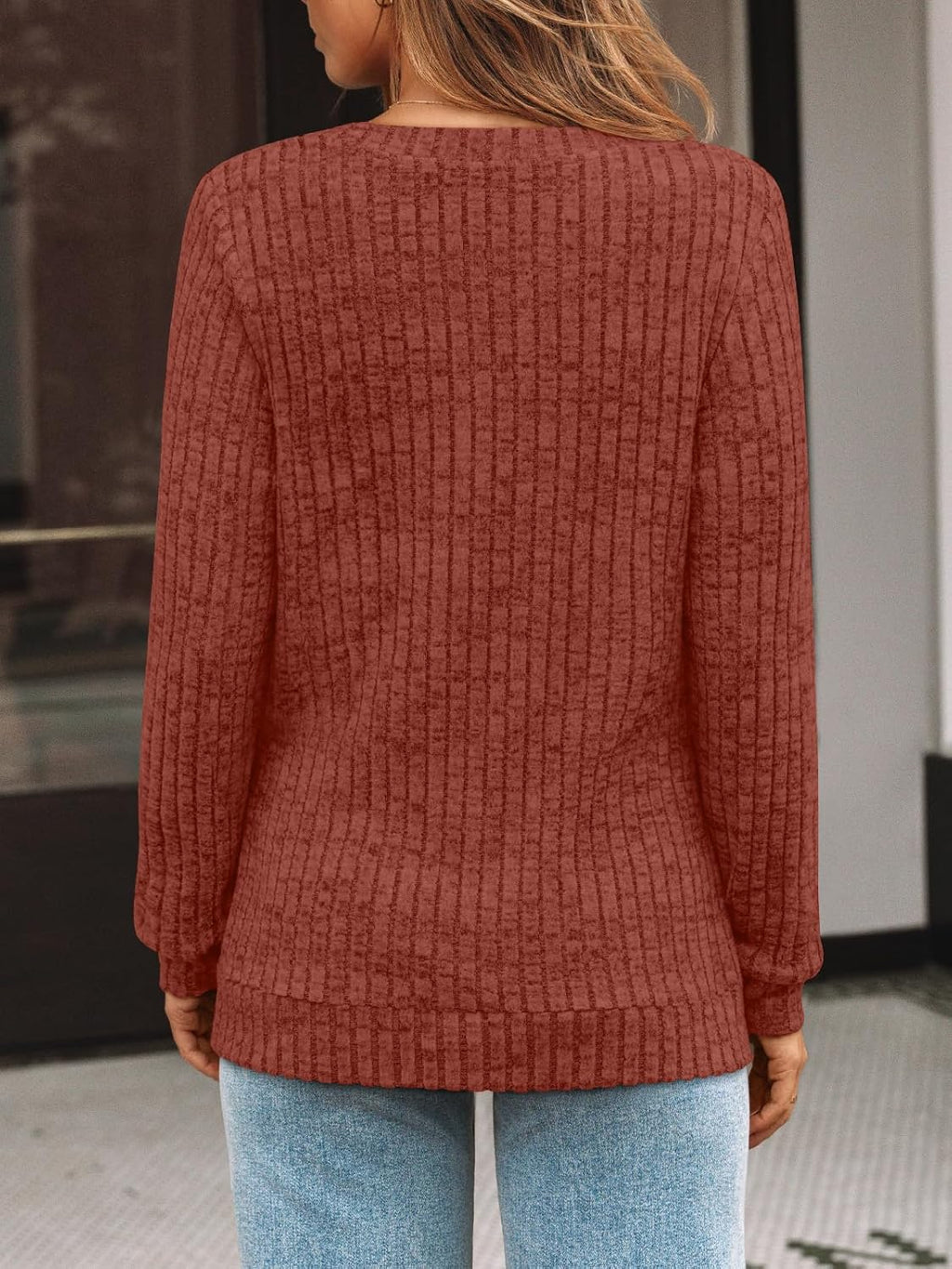 AUTOMET Womens V Neck Long Sleeve Shirt Fall Fashion Tops Tunic Dressy Casual Sweater Clothes Cute Trendy Work Outfits 2025