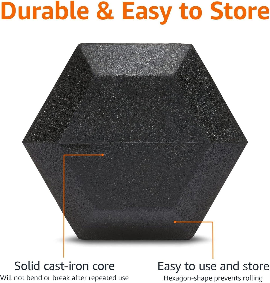 Basics Rubber Hex Dumbbell Hand Weight