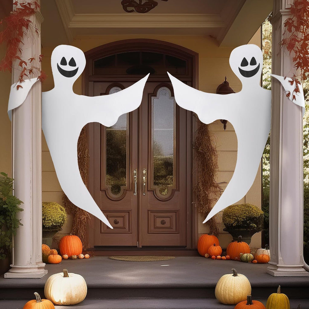 JOYIN 2 Pcs 53" Halloween Decoration Outdoor, Halloween Bendable Hanging Ghost for Lawn, Tree, Pilar Decorations, Tree Wrap Ghost Party Supplies