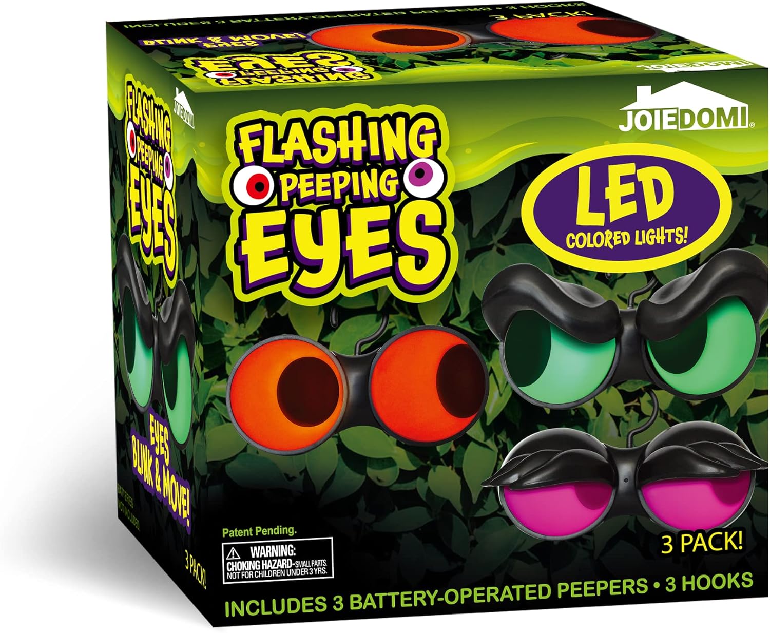 Joiedomi 3 Pack Halloween Decorations Indoor Flashing Peeping Eyes Lights with Timer, Halloween Glowing Decorations Outdoor Party Supplies, Spooky Animated Lights Eyes Decor for Yard Lawn Garden