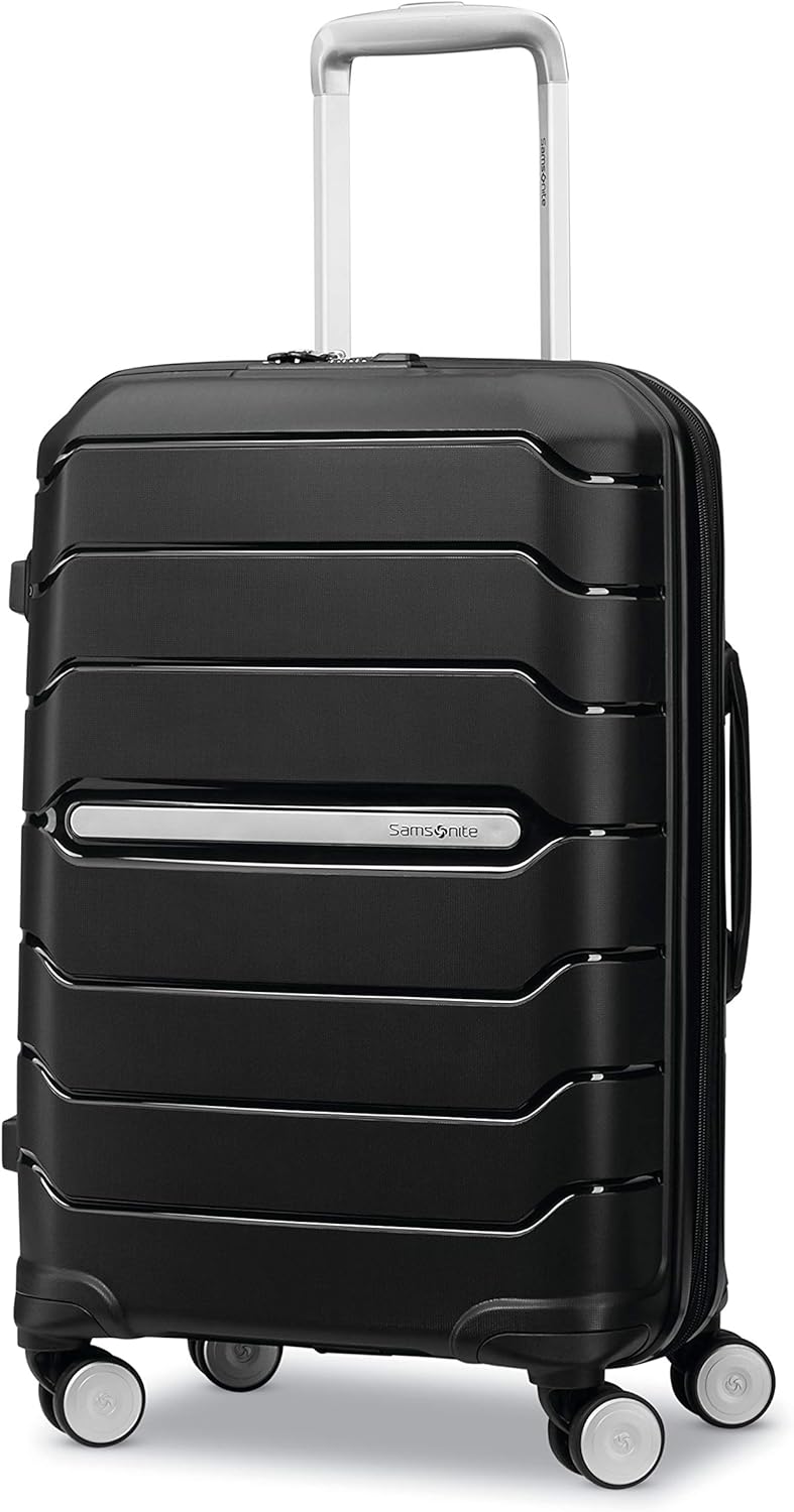 Samsonite Freeform Hardside Carry-On Luggage with Spinner Wheels - Hardshell Suitcase - TSA, Airline-Approved - Expandable Hard Shell, Smooth Rolling Wheels for Lightweight Travel - Navy