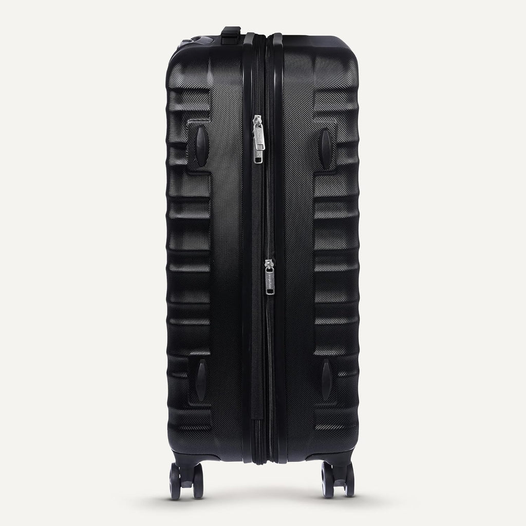 Basics 21" Hardside Carry-On Luggage, Hardshell Suitcase With Wheels, Expandable For Up to 25% More Space, With Scratch-Resistant Surface, Four Multi-directional Wheels, Black