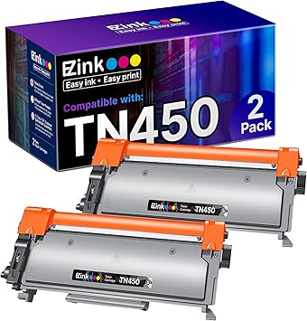 E-Z Ink Compatible Toner Cartridge Replacement for Brother TN450 TN420 TN-450 TN-420 Compatible with HL-2270DW HL-2280DW HL-2230 MFC-7360N MFC-7860DW DCP-7065DN Intellifax 2840 2940 (2 Black)