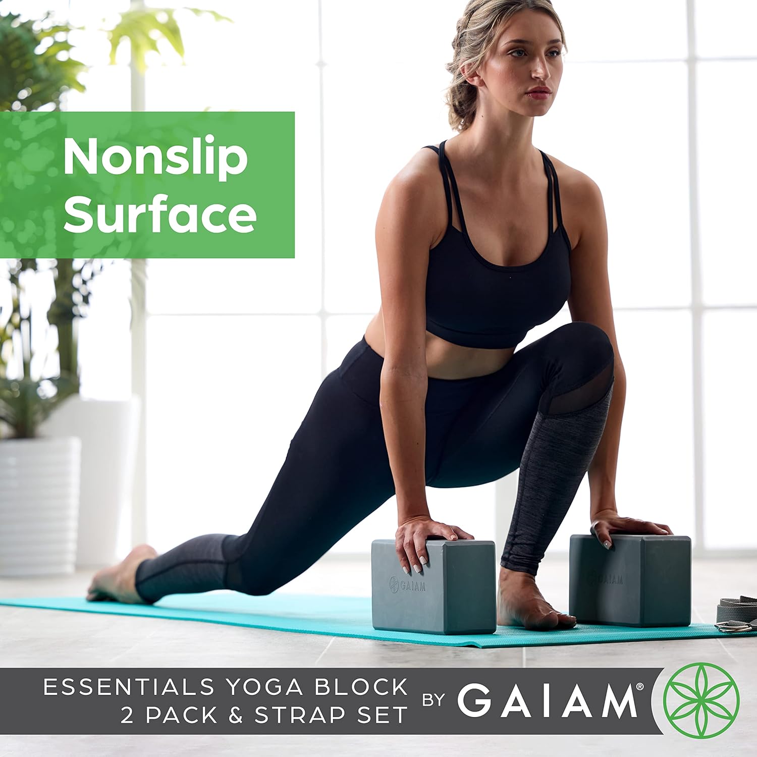 Gaiam Yoga Block - Supportive Latex-Free Eva Foam - Soft Non-Slip Surface with Beveled Edges for Yoga, Pilates, Meditation - Yoga Accessories for Stability, Balance, Deepen Stretches