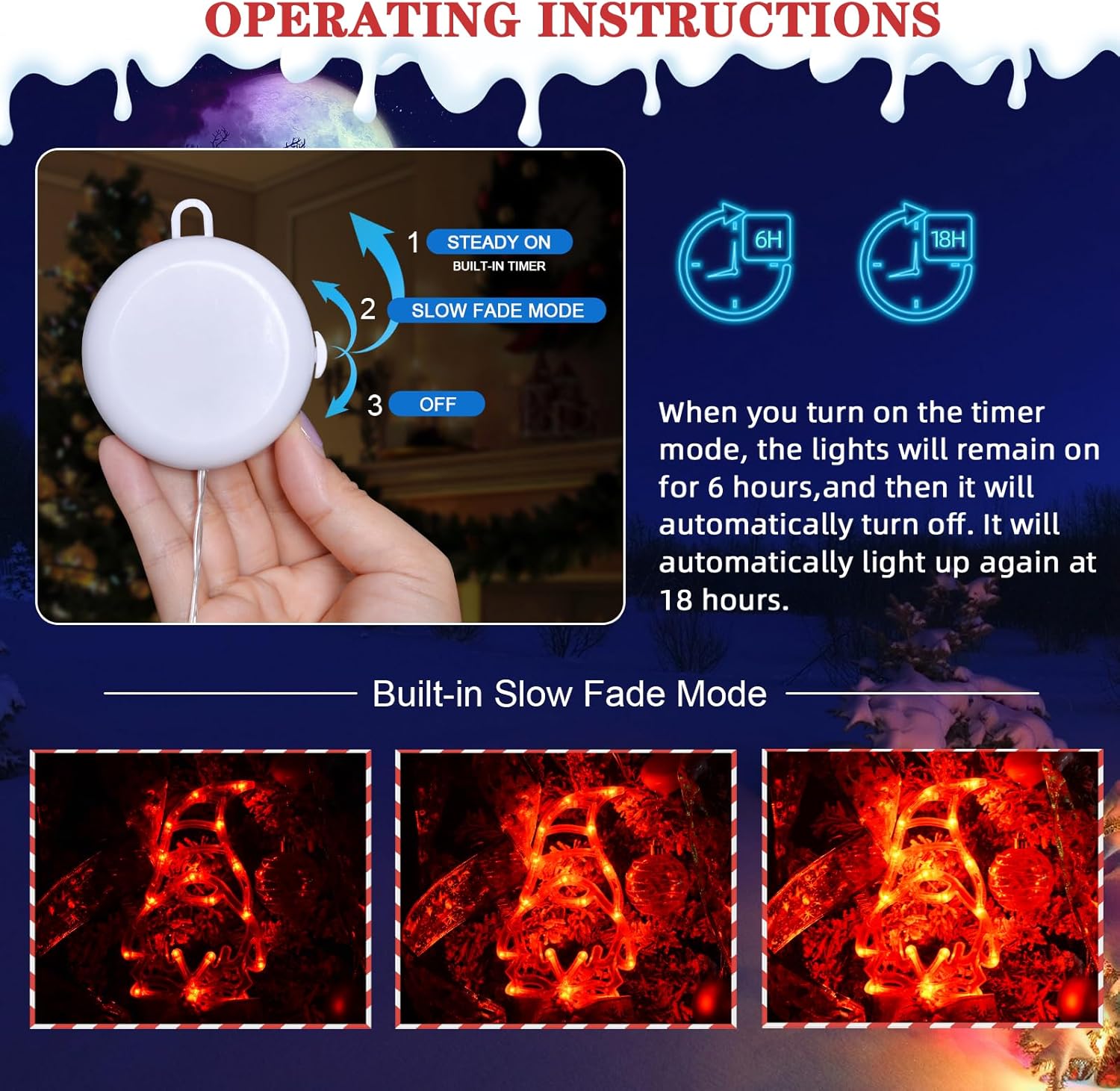 LOLStar Halloween Lights Decorations 2025 3-Pack Orange Pumpkin White Ghost Purple Bat Window Lights with Suction Cups, Battery Operated Halloween LED Lights Window Decor Slow Fade Mode and Timer