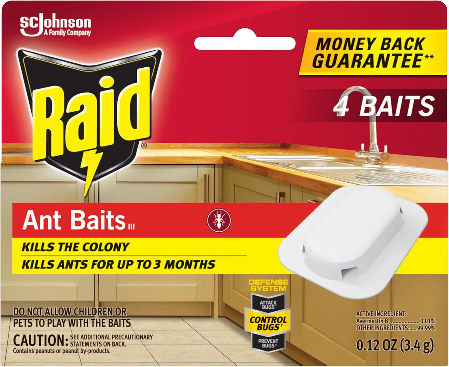 Raid Ant Killer Baits, Child Resistant Bug Killer for Indoor Home Use, 0.24 Oz, 8 Count