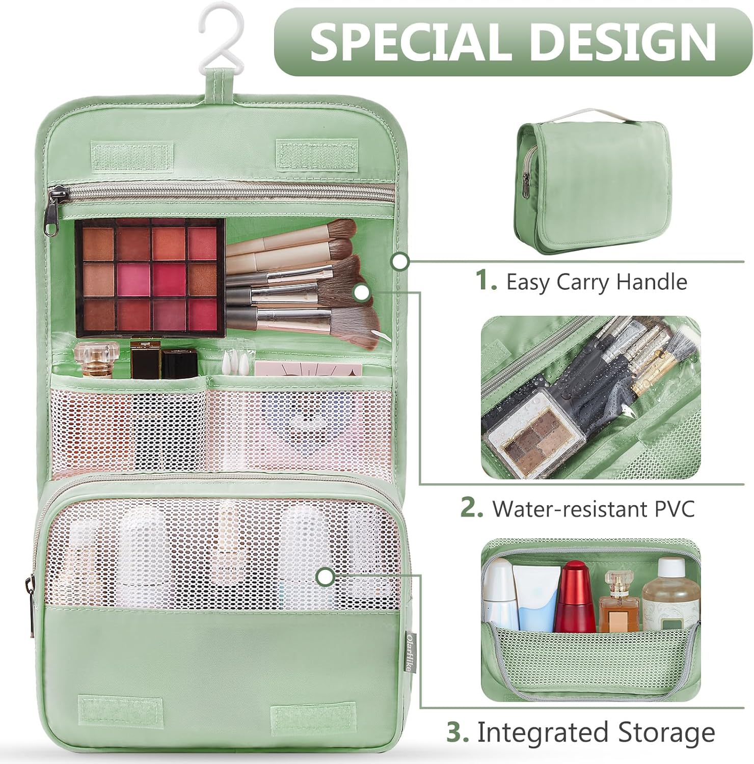 10 Set/8 Set Packing Cubes for Travel, Gifts for Women Mom,Anti-Tearing Suitcase Organizer for Luggage with Shoe & Hanging Toiletry Bag,OlarHike Vacation Essentials & Accessories for Cruise Ship,Cream