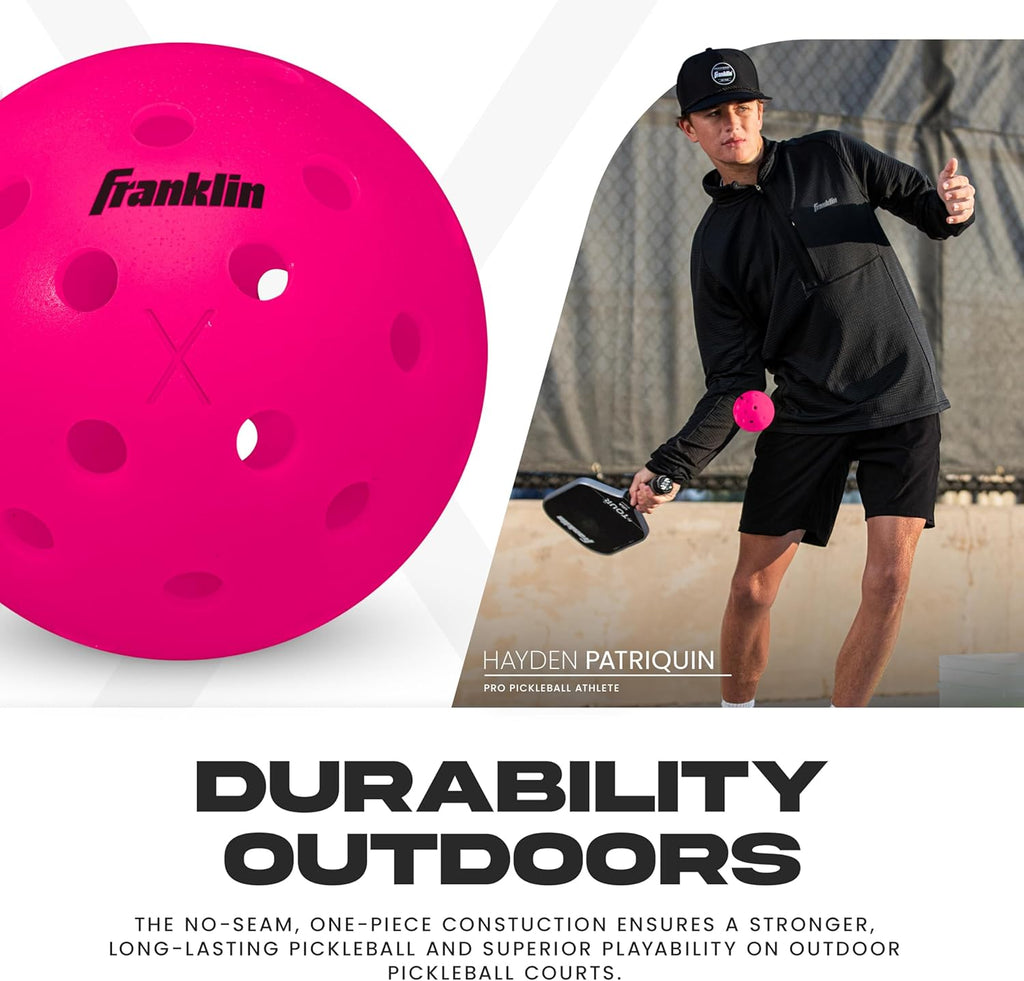Franklin Sports X-40 Outdoor Pickleballs - Official Ball of USA Pickleball, APP Tour + US Open - Regulation Size