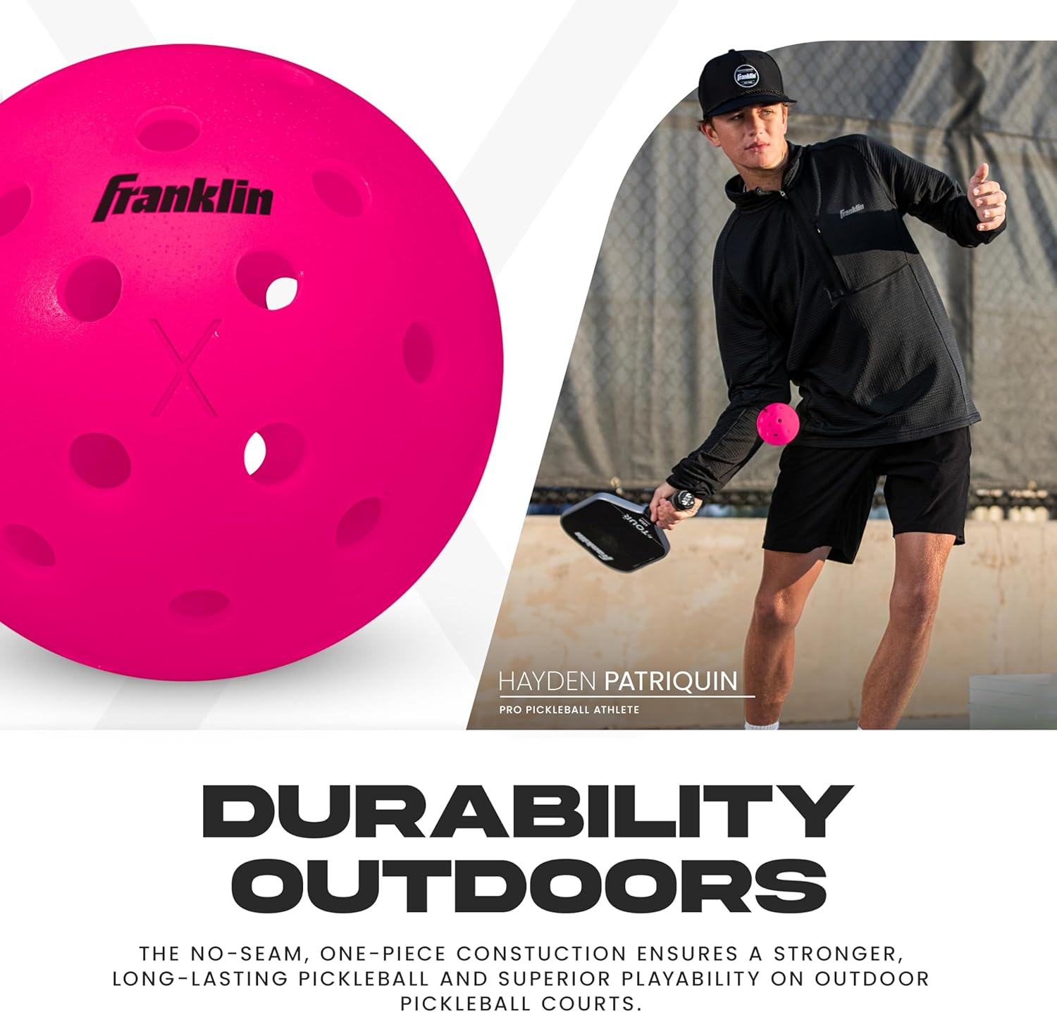Franklin Sports X-40 Outdoor Pickleballs - Official Ball of USA Pickleball, APP Tour + US Open - Regulation Size