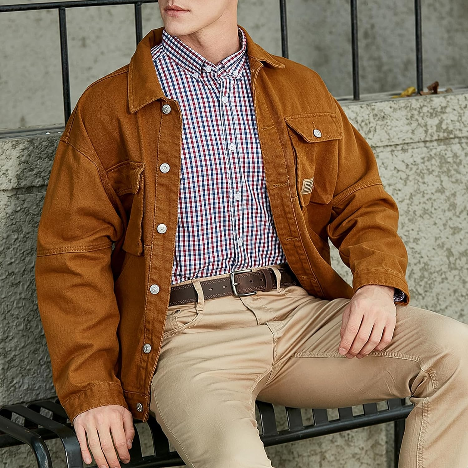 VATAN Men's Genuine Leather Casual Every Day Jeans Belts, Handmade Men Leather Belt with Gift Box