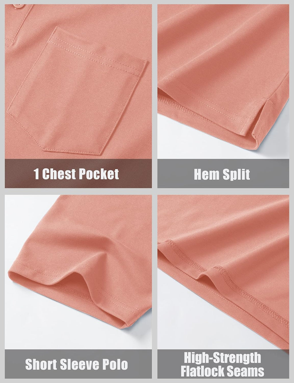 MAGCOMSEN Men's Polo Shirt Quick Dry Performance Short Sleeve Tactical Shirts Pique Jersey Golf Shirt