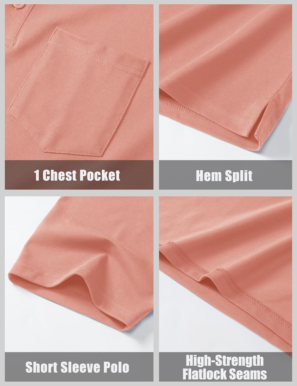 MAGCOMSEN Men's Polo Shirt Quick Dry Performance Short Sleeve Tactical Shirts Pique Jersey Golf Shirt