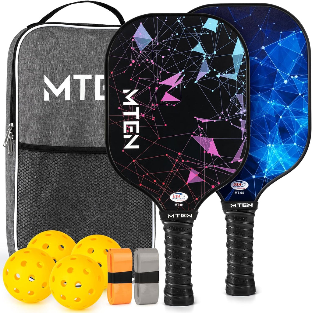 Pickleball Paddles, USAPA Approved Fiberglass Surface Pickleball Set with Pickleball Rackets, Pickleball Paddles Set for Men Women