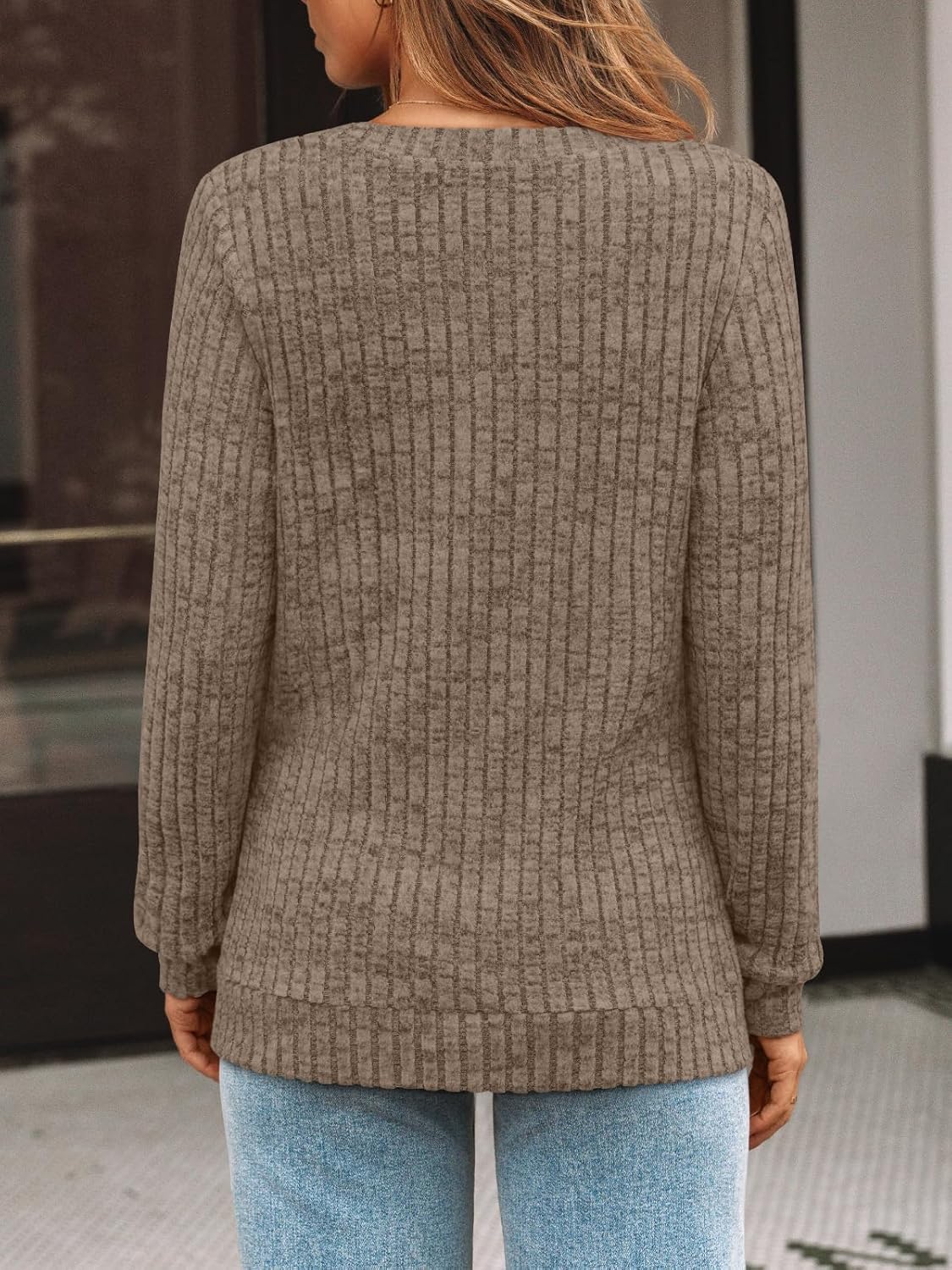 AUTOMET Womens V Neck Long Sleeve Shirt Fall Fashion Tops Tunic Dressy Casual Sweater Clothes Cute Trendy Work Outfits 2025