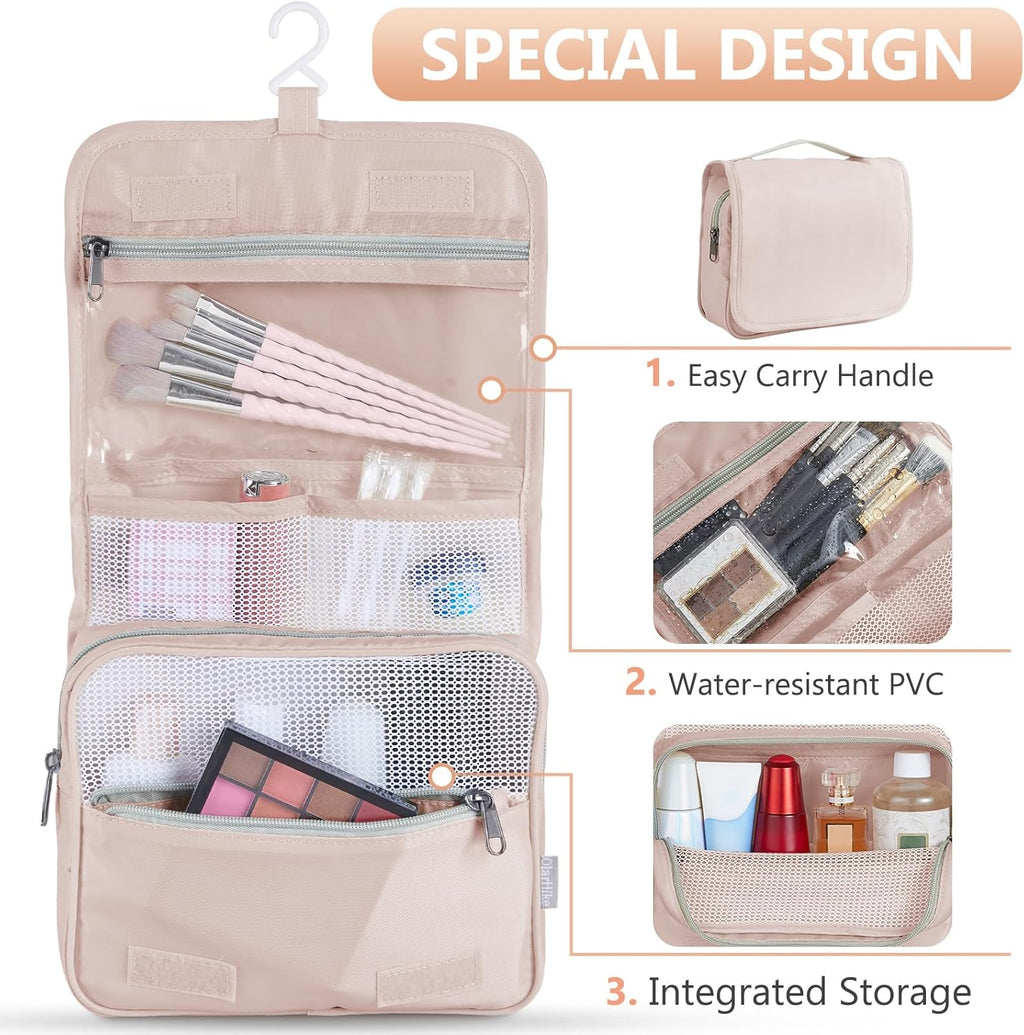 10 Set/8 Set Packing Cubes for Travel, Gifts for Women Mom,Anti-Tearing Suitcase Organizer for Luggage with Shoe & Hanging Toiletry Bag,OlarHike Vacation Essentials & Accessories for Cruise Ship,Cream