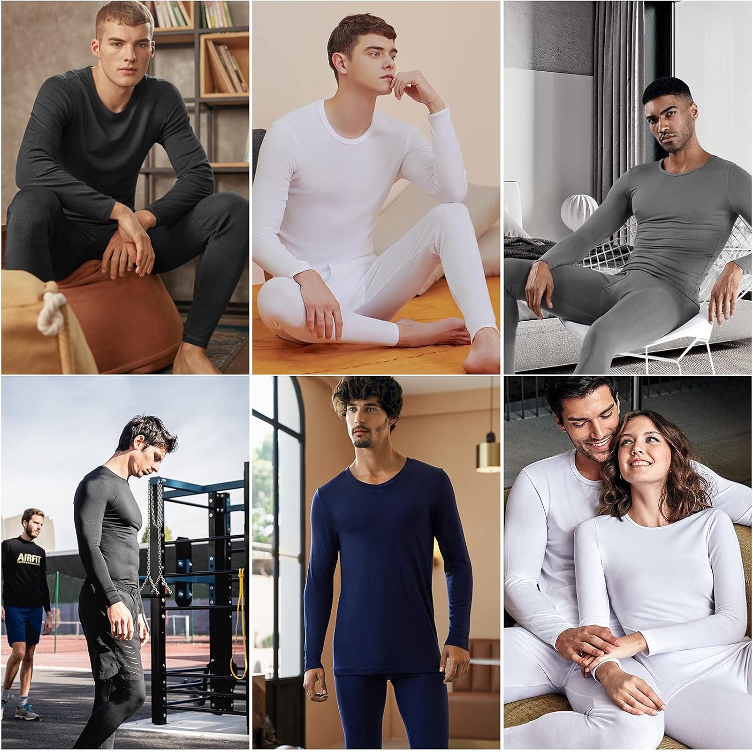 WEERTI Thermal Underwear for Men Long Johns with Fleece Lined Base Layer Men Cold Weather Top Bottom