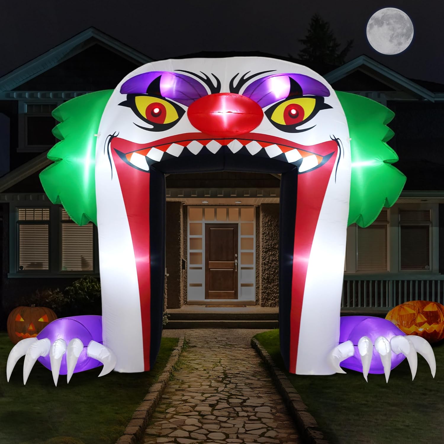 ZPISF Giant 10 FT Halloween Inflatables Clown Archway Outdoor Decorations, Scary Halloween Arch Blow Up Yard Decorations for Front Yard Lawn Garden Decor