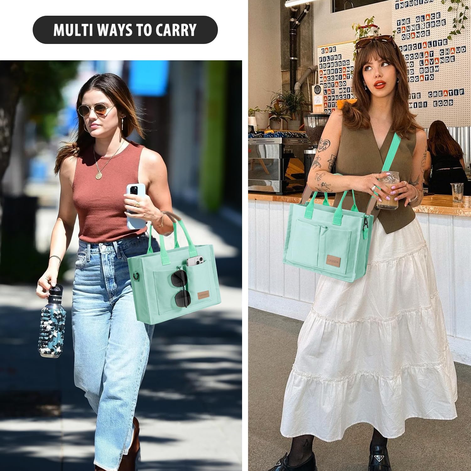 Tote Bags for Women Canvas Tote Purse Crossbody with Pockets Top Handle Shoulder Satchel Bag for Women