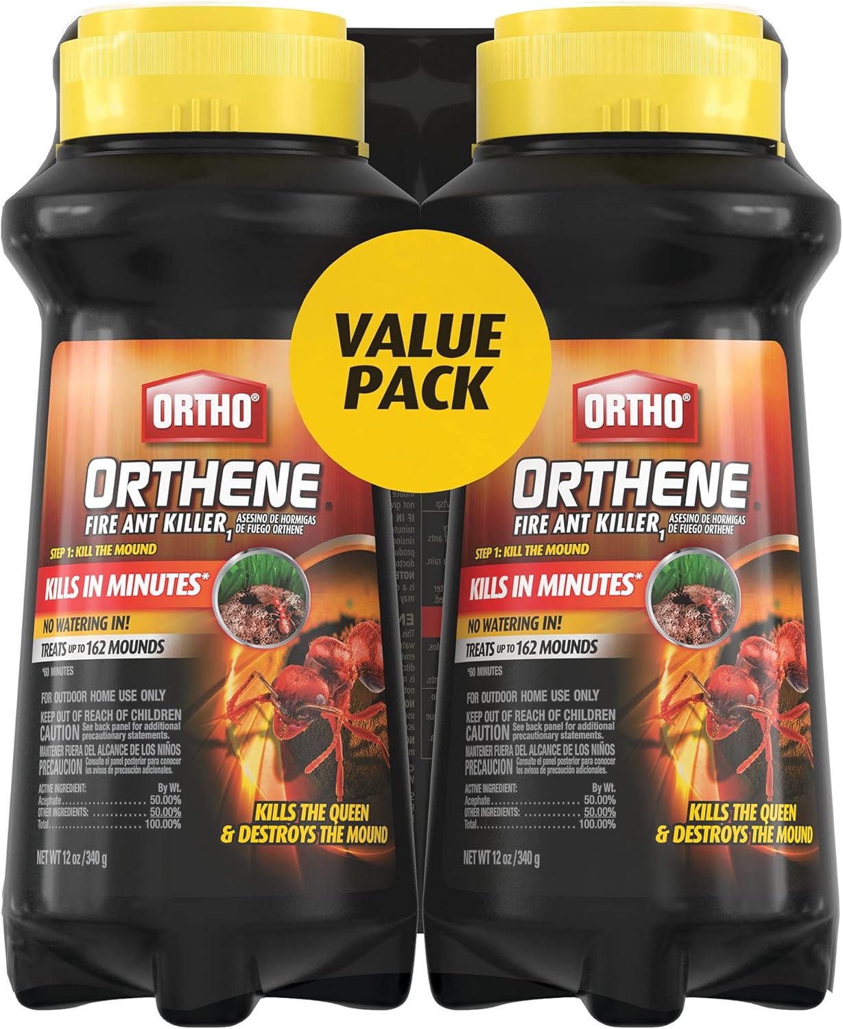 Ortho Orthene Fire Ant Killer1, Kills the Queen and Destroys Mounds, Begins Working in 60 minutes, 12 oz., 2-Pack