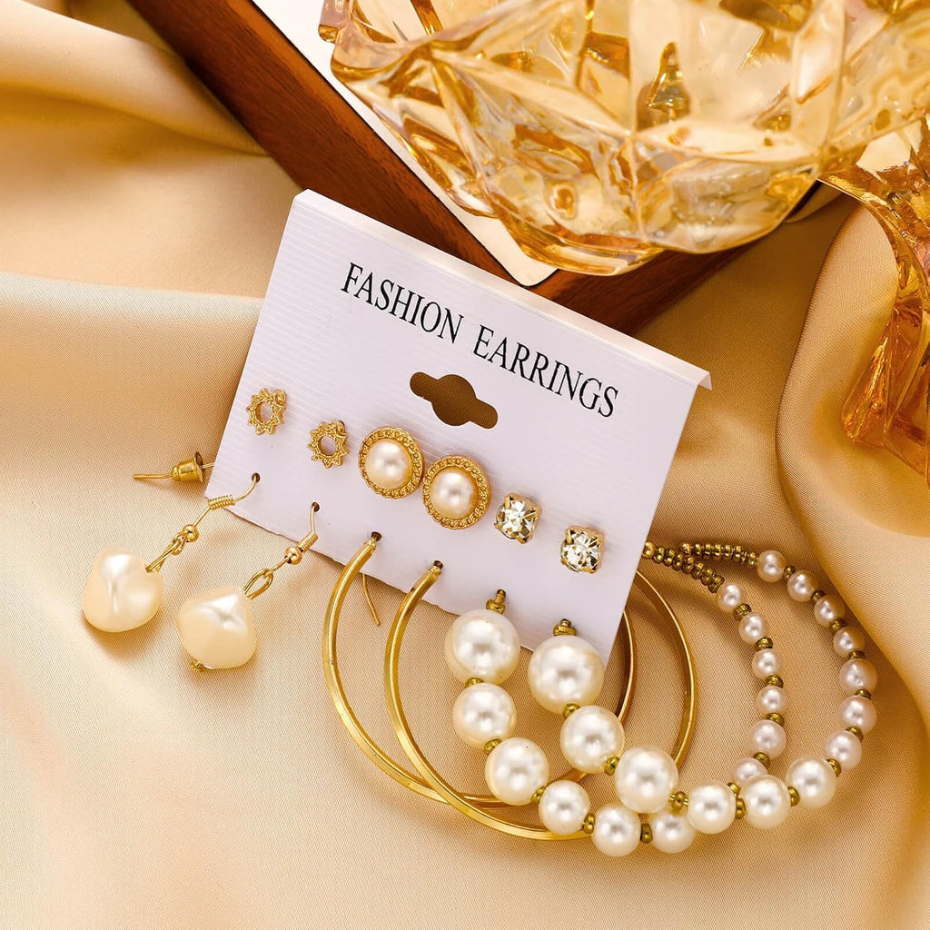 Gold Hoop Earrings Set for Women, 12 Pairs Hypoallergenic Large/Big Thin Thick Gold Hoops Earrings Loop Pack for Jewelry Gift 40mm/50mm