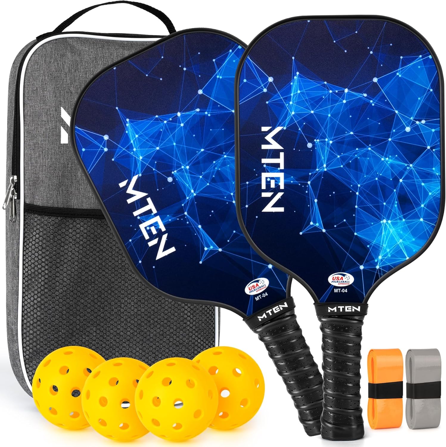 Pickleball Paddles, USAPA Approved Fiberglass Surface Pickleball Set with Pickleball Rackets, Pickleball Paddles Set for Men Women