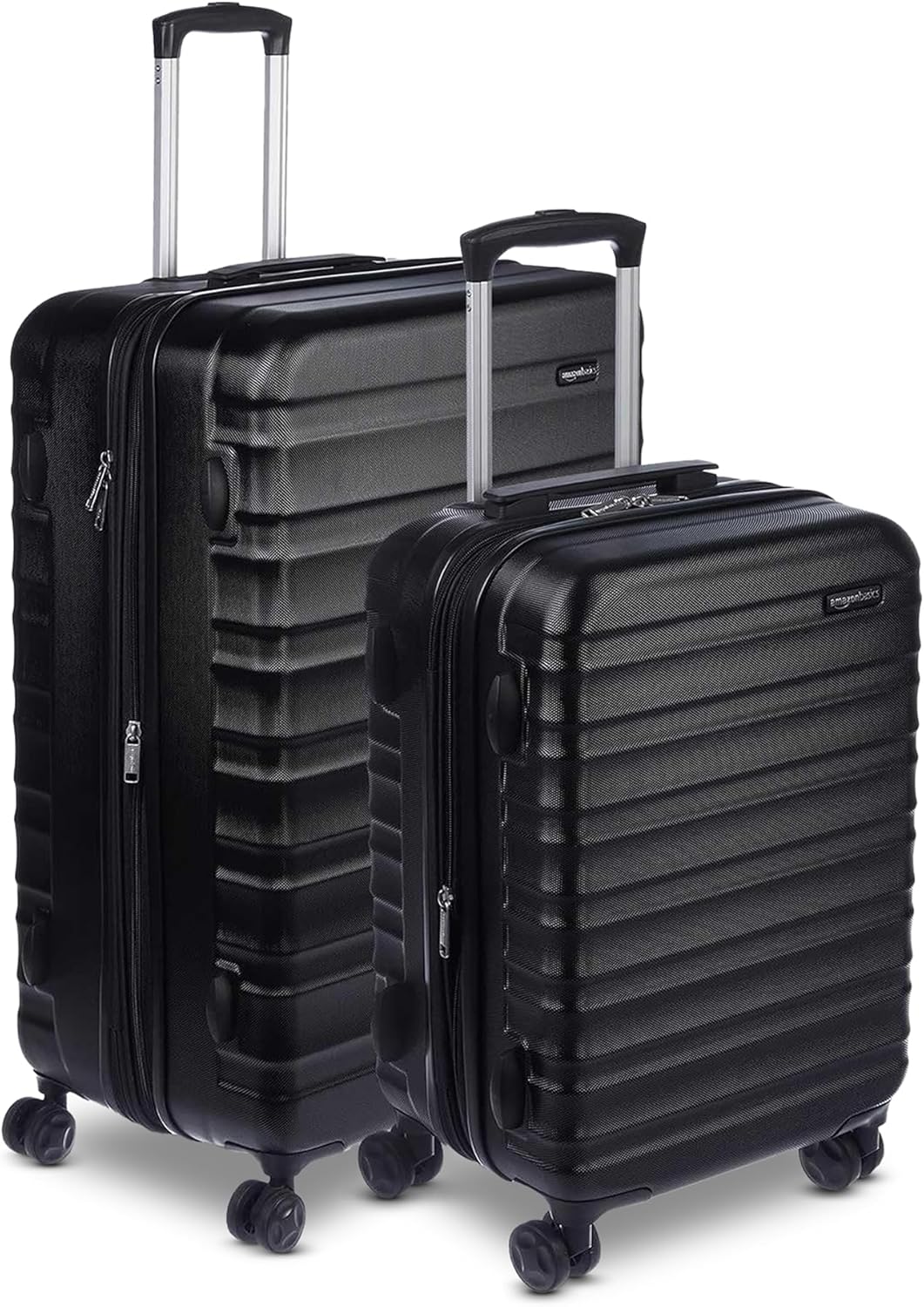 Basics 21" Hardside Carry-On Luggage, Hardshell Suitcase With Wheels, Expandable For Up to 25% More Space, With Scratch-Resistant Surface, Four Multi-directional Wheels, Black