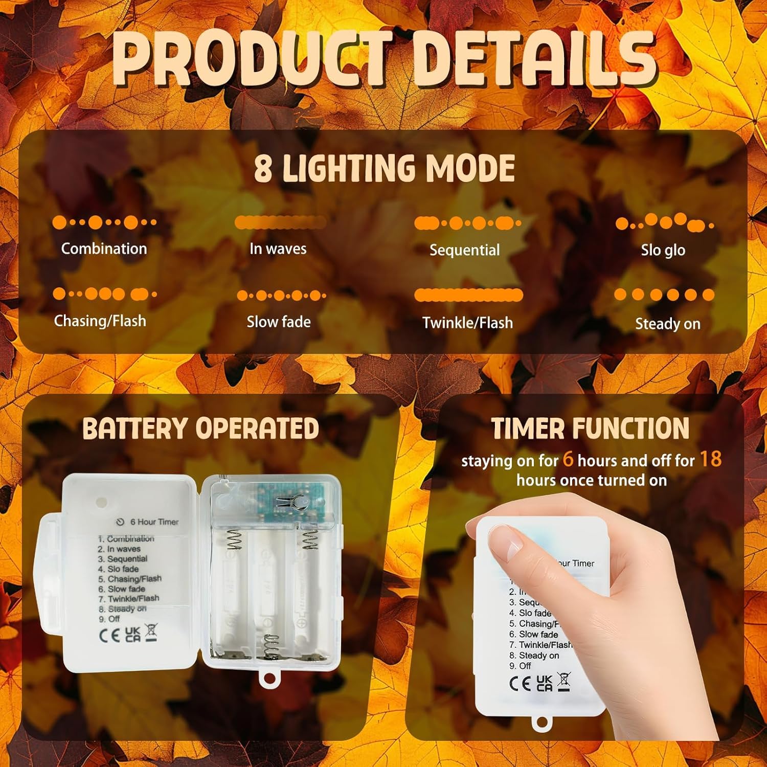 LOLStar Halloween String Lights Decorations, 9.8FT 20 LED Halloween Fairy Lights, Battery Operated (Not Included) with Timer Function and 8 Flashing Modes, Cute Booday Lights 2025 Home Indoor Decor