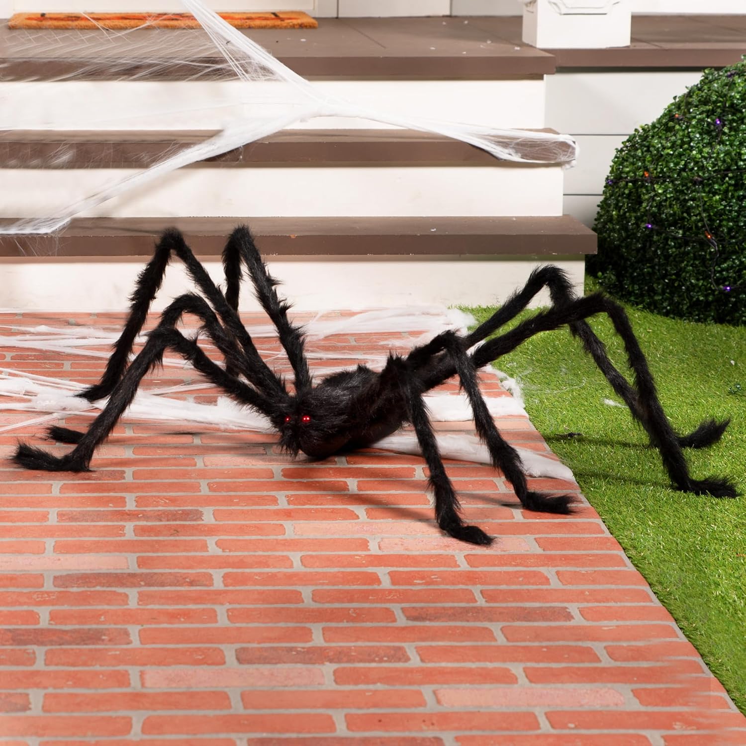 JOYIN Halloween Outdoor Decorations Giant Spider, 5 Ft Large Spider for Yard Lawn Garden Patio Scary Halloween Outside Decor, Indoor Haunted House Prop and Home Party Decor, Black