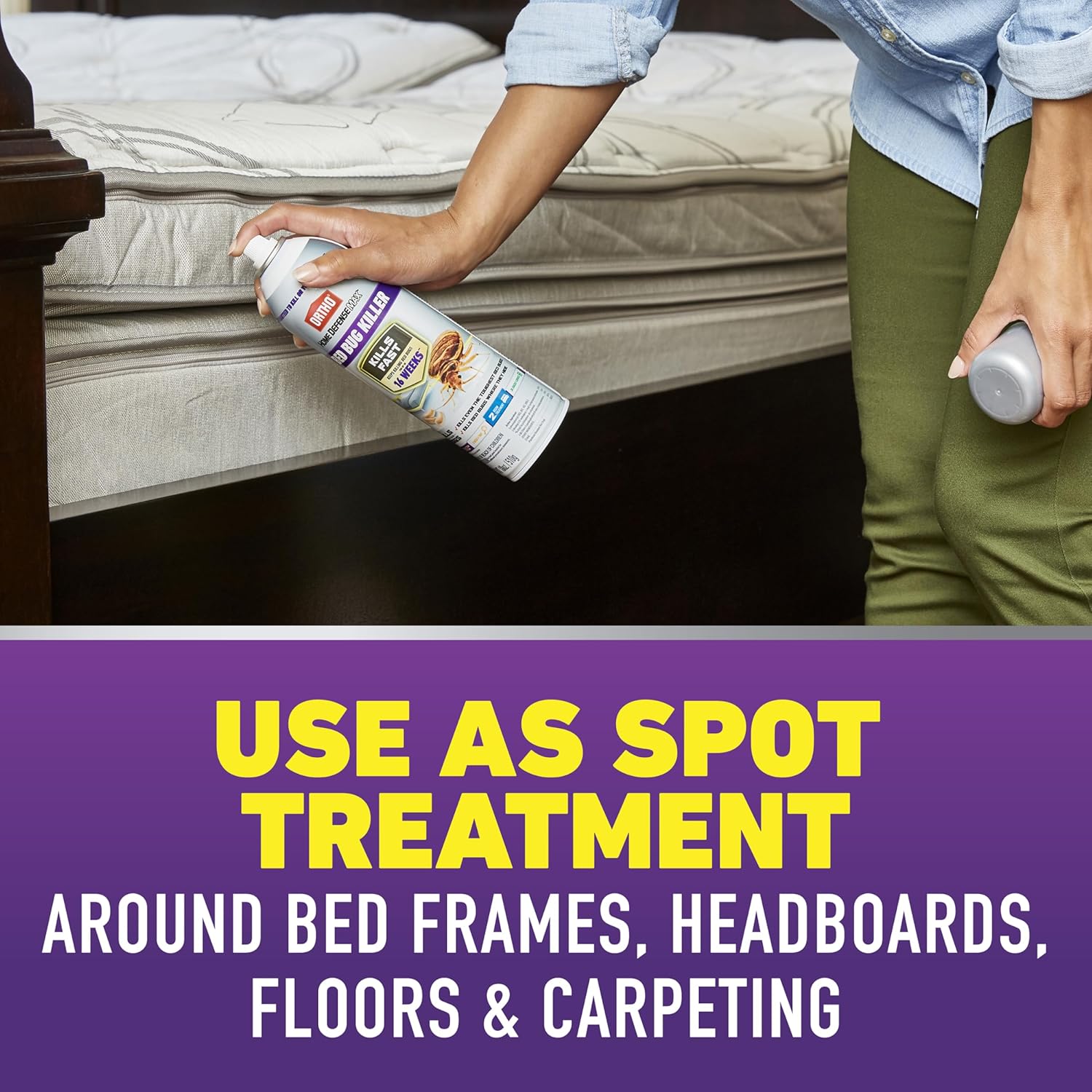 Ortho Home Defense Max Bed Bug, Flea and Tick Killer with Comfort Wand, Bed Bug Spray, Kills Bed Bug Eggs, Fleas and Ticks, 1 gal.