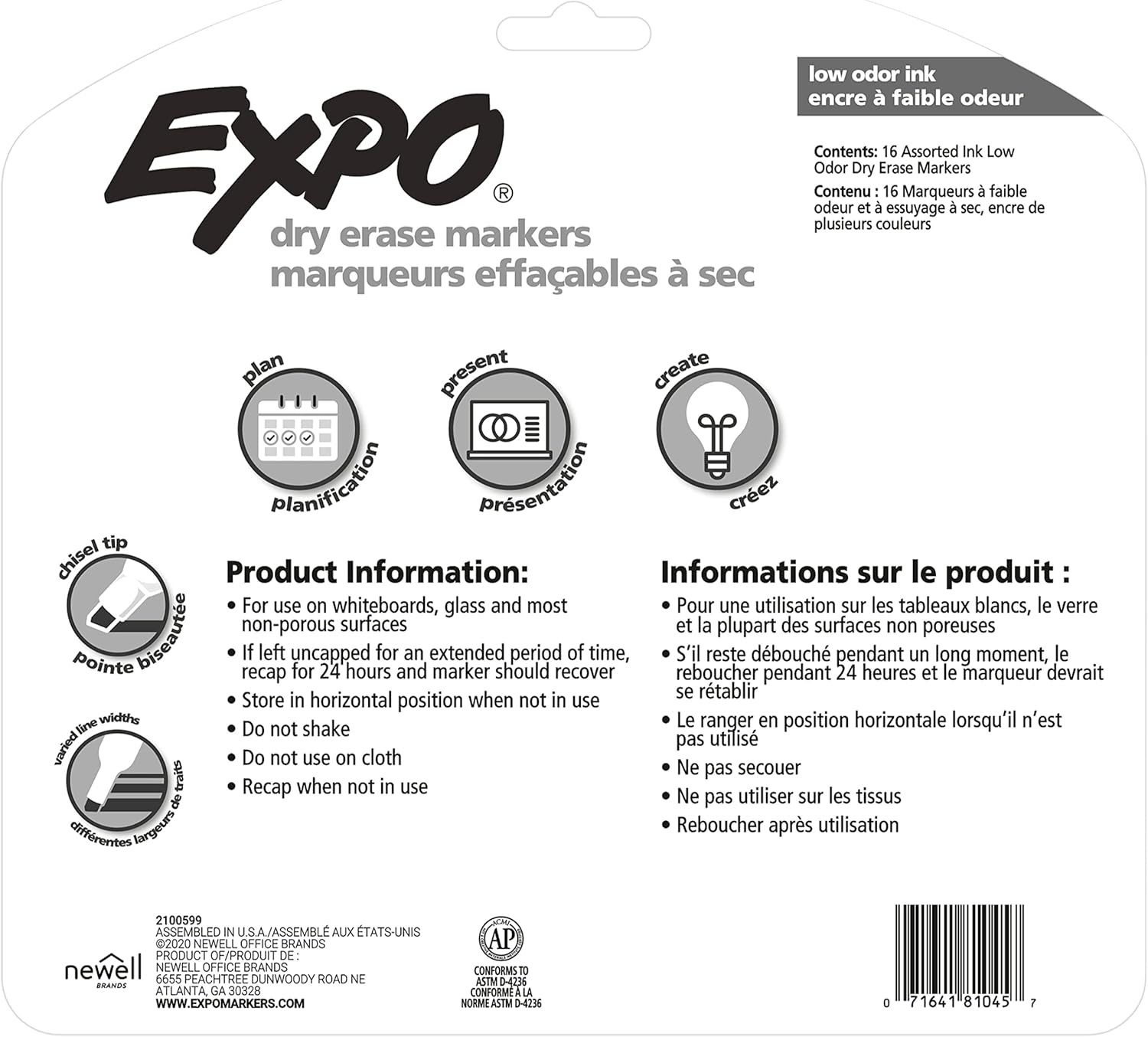 EXPO Dry Erase Markers, Low Odor Ink, Assorted Colors, Chisel Tip, 12 Count - Easily Erases, Vibrant Ink, Ideal for Classroom, Back to School Supplies, Teachers, Office, Whiteboard & Home