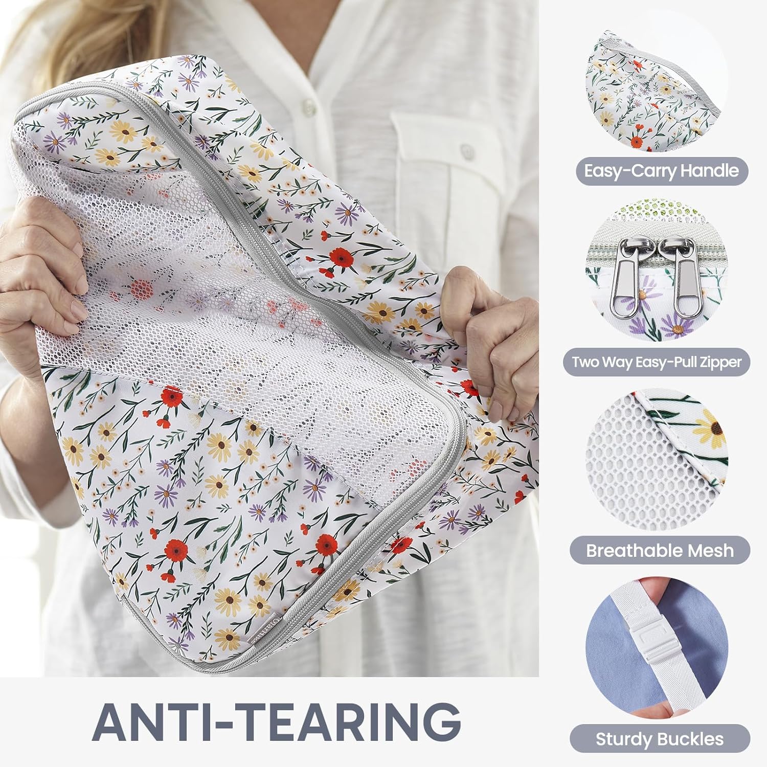 10 Set/8 Set Packing Cubes for Travel, Gifts for Women Mom,Anti-Tearing Suitcase Organizer for Luggage with Shoe & Hanging Toiletry Bag,OlarHike Vacation Essentials & Accessories for Cruise Ship,Cream