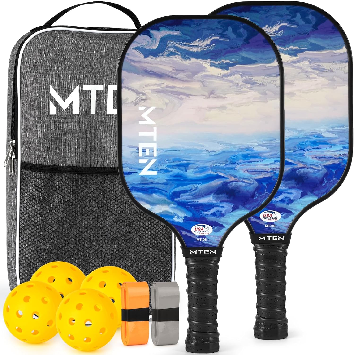 Pickleball Paddles, USAPA Approved Fiberglass Surface Pickleball Set with Pickleball Rackets, Pickleball Paddles Set for Men Women