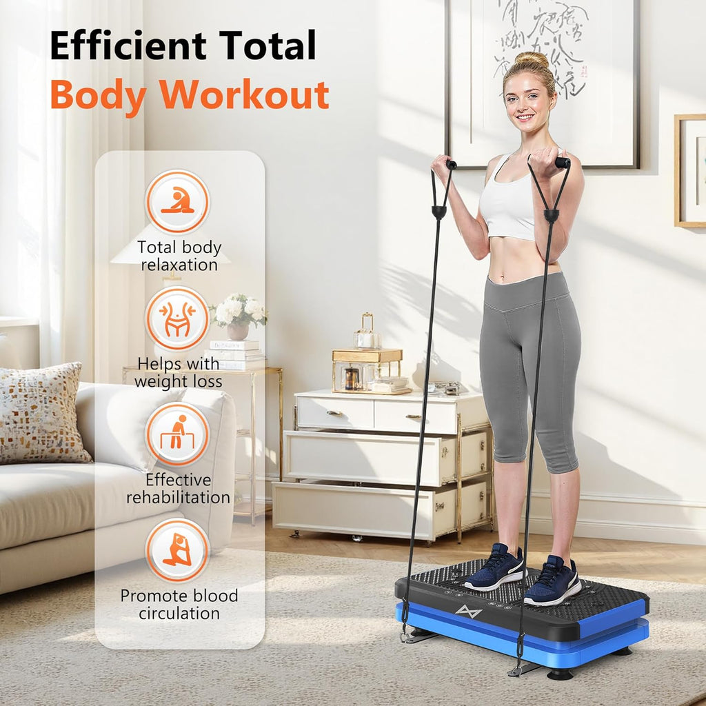 AXV Vibration Plate Fitness Platform Exercise Machine Vibrating Shaking Full Body Shaker Workout Vibrate Stand Shake Board Sport Gym for Weight Loss Fat Burner for Women Men