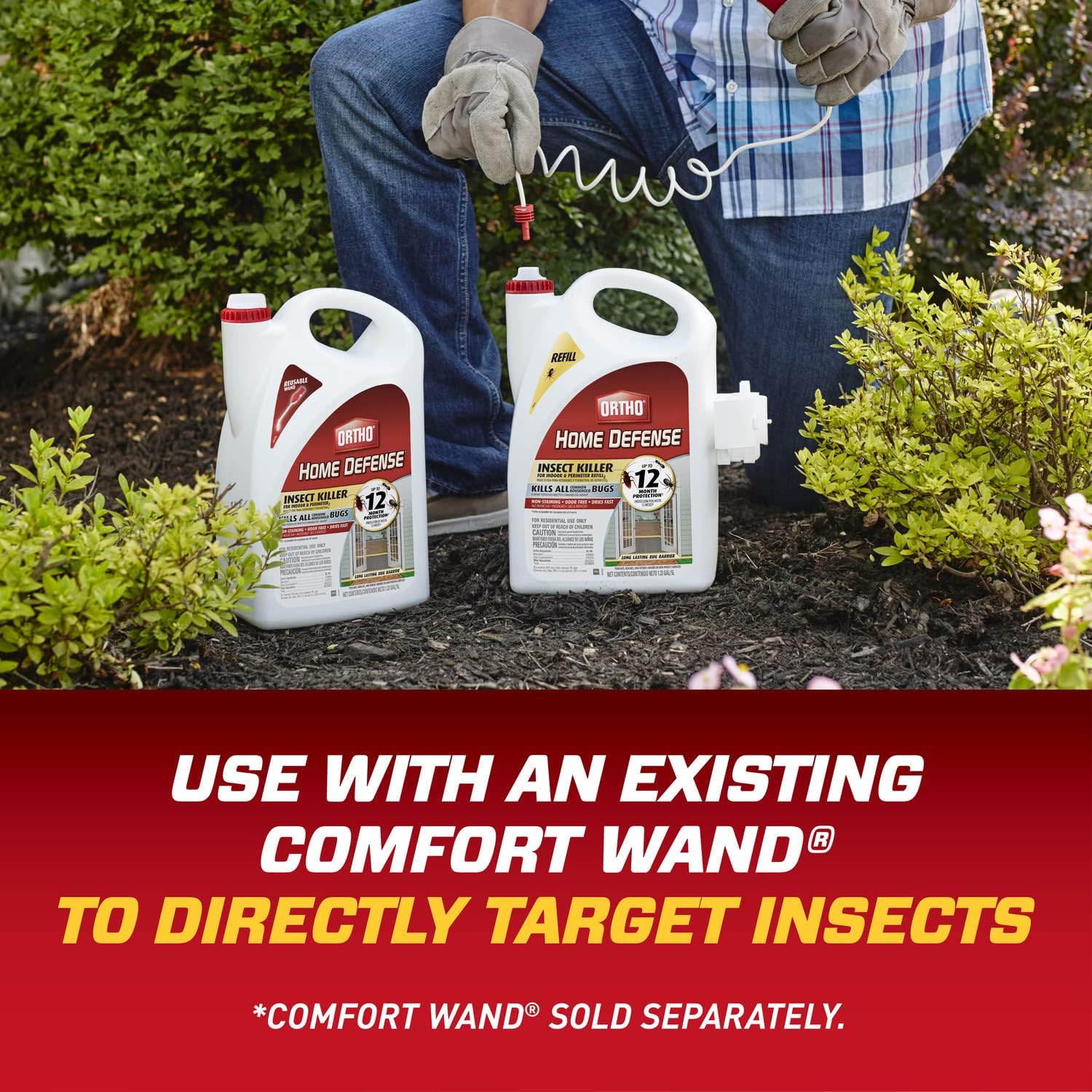 Ortho Home Defense Insect Killer for Indoor and Perimeter2 with Comfort Wand, Controls Ants, Roaches, Spiders and More, 1.33 gal