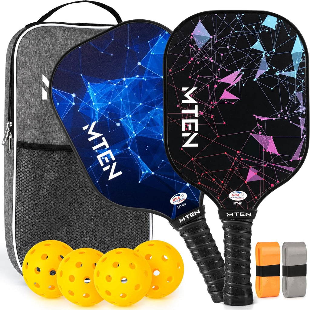 Pickleball Paddles, USAPA Approved Fiberglass Surface Pickleball Set with Pickleball Rackets, Pickleball Paddles Set for Men Women