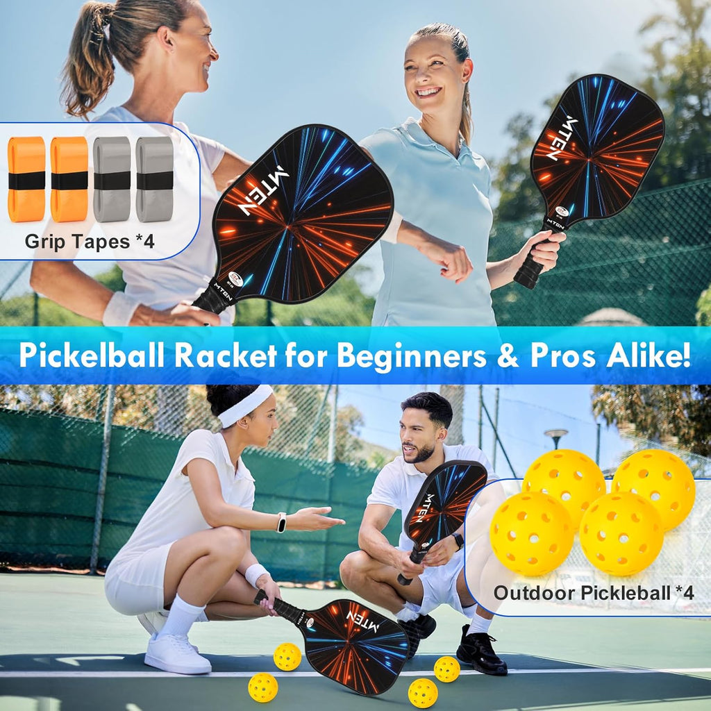 Pickleball Paddles, USAPA Approved Fiberglass Surface Pickleball Set with Pickleball Rackets, Pickleball Paddles Set for Men Women