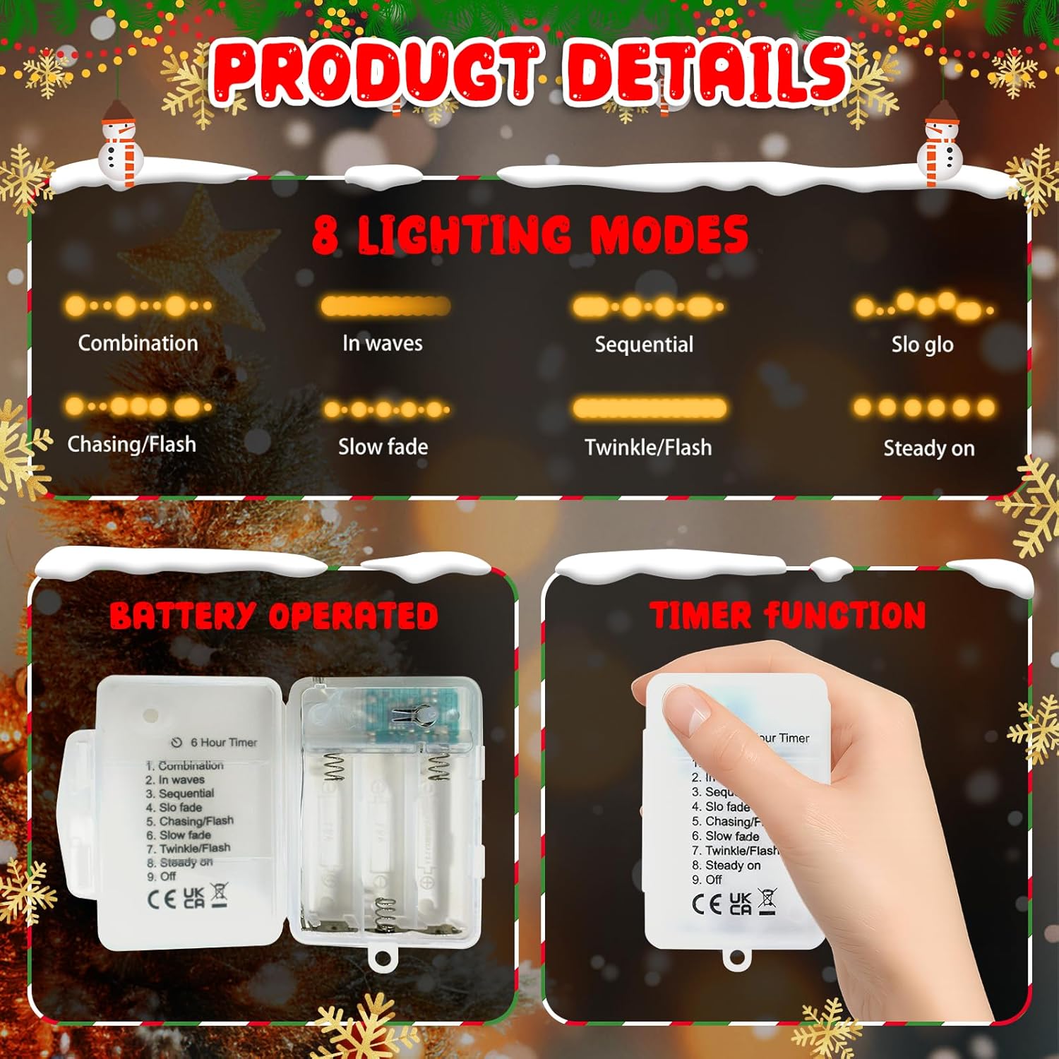 LOLStar Halloween String Lights Decorations, 9.8FT 20 LED Halloween Fairy Lights, Battery Operated (Not Included) with Timer Function and 8 Flashing Modes, Cute Booday Lights 2025 Home Indoor Decor