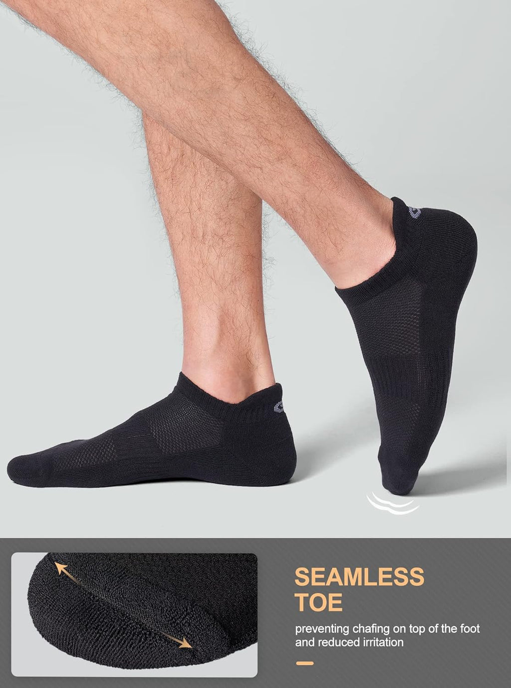 CS CELERSPORT 6 Pairs Ankle Athletic Running Socks Low Cut Sports Tab Socks for Men and Women