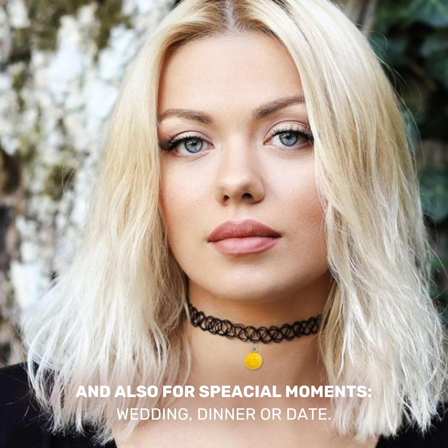 BodyJ4You 2PC Tattoo Choker Necklace - 90s Choker Necklace Women - 2000s Y2K Black Chokers Rainbow Choker - Butterfly Ying Yang Unicorn Rainbow Charms - Stretchy Elastic Necklace