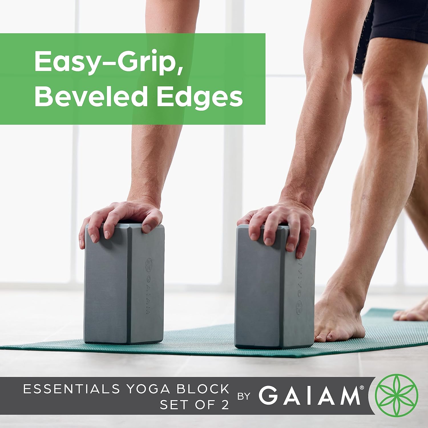 Gaiam Yoga Block - Supportive Latex-Free Eva Foam - Soft Non-Slip Surface with Beveled Edges for Yoga, Pilates, Meditation - Yoga Accessories for Stability, Balance, Deepen Stretches