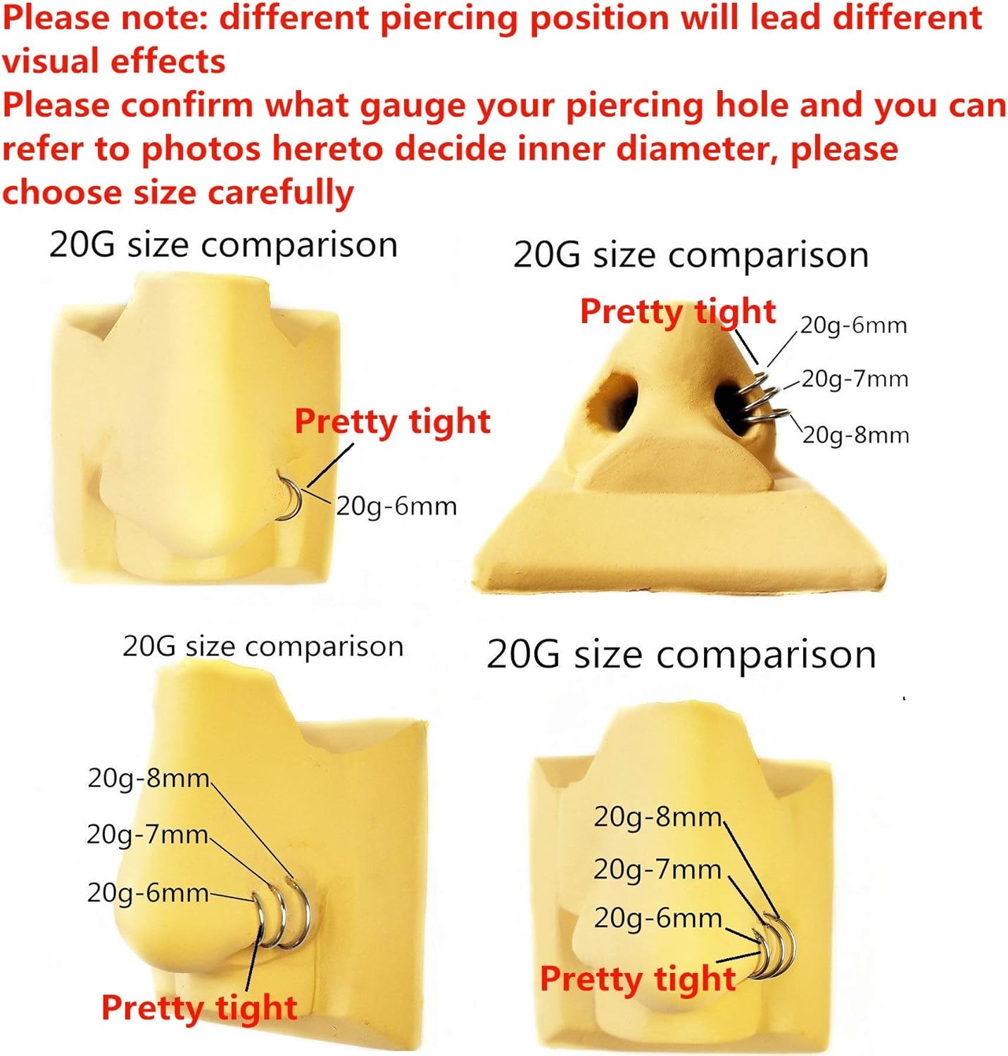 ORANGELOVE Hypoallergenic Nose Rings 20G 18G 16G 14G 12G 10G 8G 316l Surgical Steel Septum Jewelry Hinged Segment Ring Body Piercing Nose Hoop Lip Rings Nose Helix Cartilage Rook Earrings