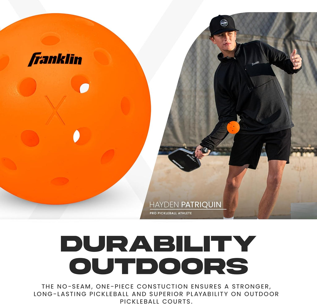 Franklin Sports X-40 Outdoor Pickleballs - Official Ball of USA Pickleball, APP Tour + US Open - Regulation Size