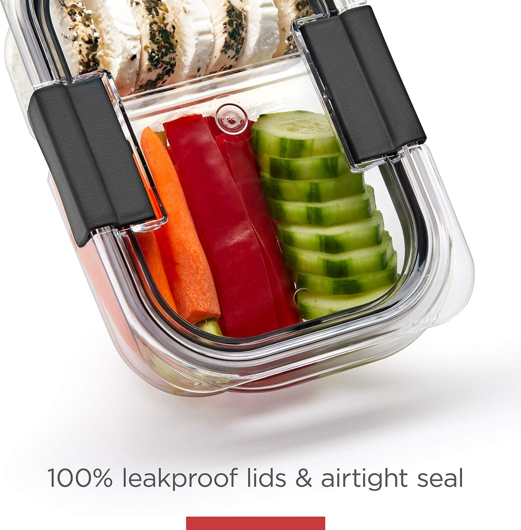 Rubbermaid Brilliance Food Storage Containers BPA Free Airtight Lids Ideal for Lunch Meal Prep & Leftovers Set of 5 (3.2 Cup)